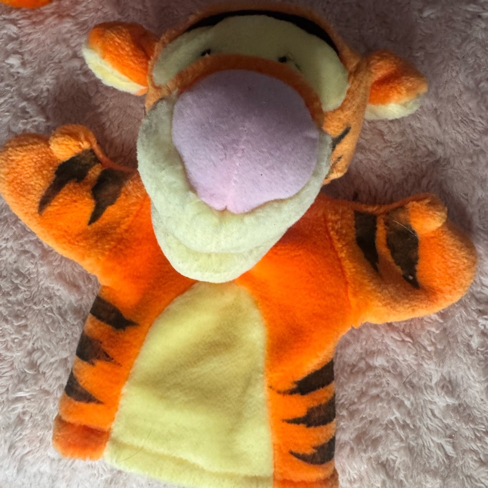 Plush Orange Tiger Hand Puppet for Kids